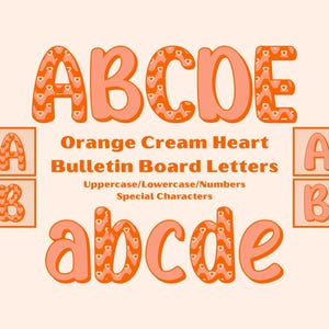 Orange Cream Heart Bulletin Board Letters