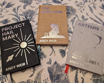 Andy Weir Hardcover Collection - Project Hail Mary/The Martian/Artemis - Custom Rebound Hardcover Books - Sci Fi Collector's Special Edition