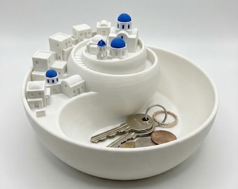 Santorini Catchall STL / Contenitore stampabile in 3D per l'arredamento moderno della casa