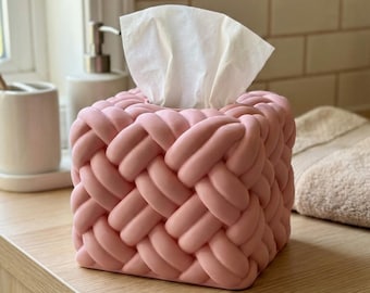 3D Druck gewebte Knoten Tissue Box Cover, moderne Wohnkultur (STL-Datei)