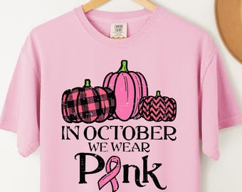 October Pink Leopard Breast Cancer Awareness Comfort Colors Shirt
