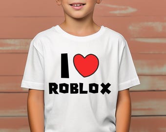 I Love Roblox Shirt: Gamer Kids Cotton Blend Tee