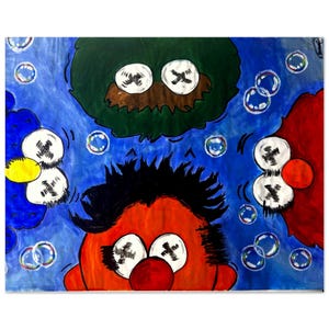 Wall Art, Sesame Street Painting (Semi-Glossy Paper Poster 20x25 cm / 8x10″)