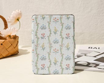 Elegante funda Kindle con encaje a rayas y correa de mano. Funda personalizada para Kindle Scribe de 12.ª generación (7 pulgadas) de 2024, Kindle Paperwhite y funda para Kobo Clara.
