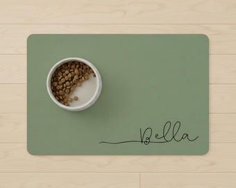 Set de table personnalisé pour animal de compagnie, inscription bohème, gamelle personnalisée pour chien, tapis de nourriture pour chat, distributeur de nourriture antidérapant imperméable, décoration de cuisine moderne pour animal de compagnie