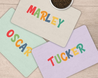 Tappetino personalizzato per cibo per cani con nome dell'animale, antiscivolo e impermeabile, tappetino personalizzato per ciotola del cane, tappetino per gatti, stazione di alimentazione per animali domestici, regalo per la mamma del cane, regalo per cucciolo