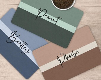 Gepersonaliseerde hondenvoermat 3-kleuren antislip waterdicht, aangepaste voerbakmat kattenmat, voerstation voor huisdieren, cadeau voor hond moeder puppy cadeau