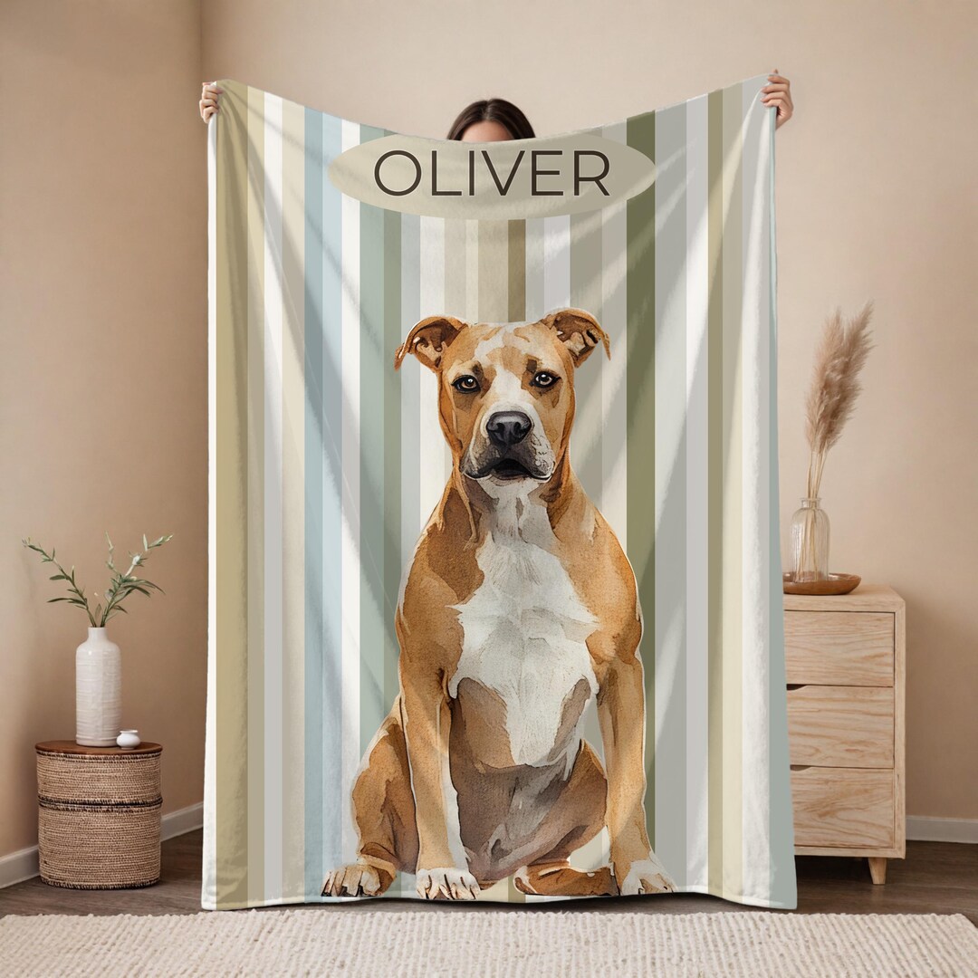 Custom Dog Photo Blanket Personalized Pet Portrait Throw, Cat Photo ...