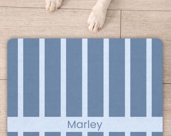 Personlig hundmatmatta randig halkfri vattentät, anpassad hundskålmatta kattmatta, husdjursmatta, present till hundmamma valppresent