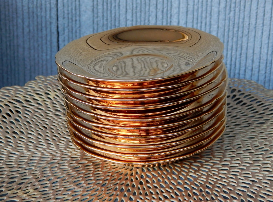 Vintage Noritake Gold Saucers 24KTChristmas Gold Plates Etsy