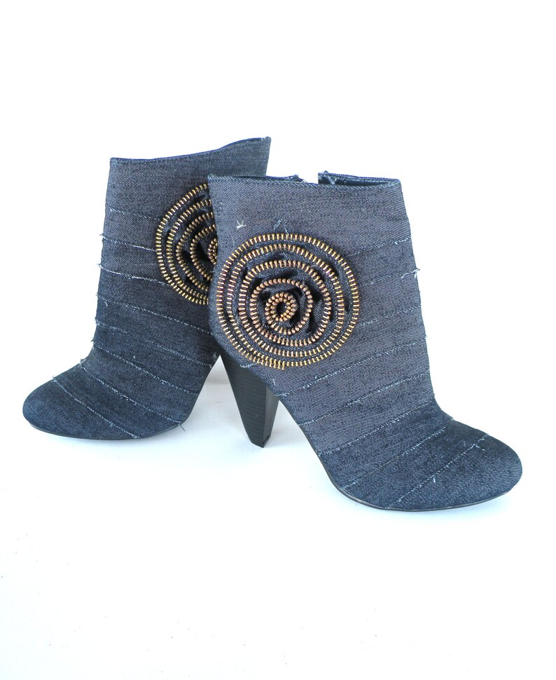 blue jean ankle boots