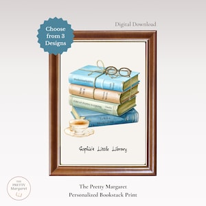 Regalo personalizado para amantes de los libros / Lámina personalizada de una biblioteca / Decoración de pared para profesores / Descarga digital