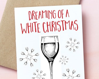 019521 : Christmas card, Christmas, Holiday, Holiday Greetings, Yule tide, Season Greetings, wine, white christmas, spirits, cocktail