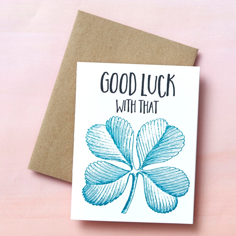 8821 : Congratulations, Congrats, good luck, best wishes, four leaf clover, good fortune, best of luck, lucky image 1