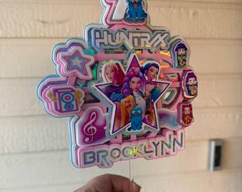 K-Pop Demon Hunter Cake Topper, Demon Hunter Theme, Birthday Party Decoration, Anime Decor, K-Pop Themed Cake Accessories