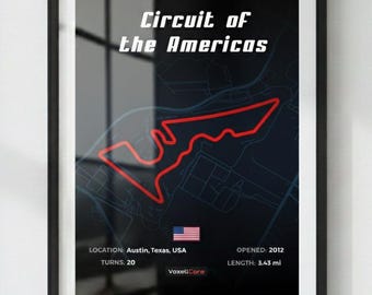 Circuit of the Americas Poster | Formula 1 Race Track Art (Digital Download)