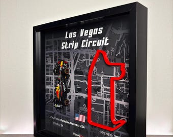 3D Printed F1 Track Shadow Box: Las Vegas Circuit & Red Bull Diecast Car