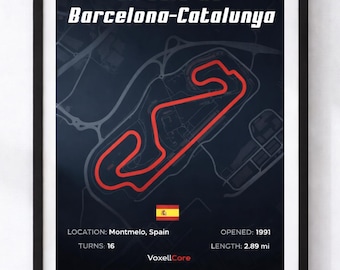 Circuit de Barcelona-Catalunya Poster | Formula 1 Race Track Wall Art (Digital Download)