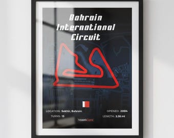 Bahrain International Circuit Poster | Formula 1 Race Track Art (Digital Download)