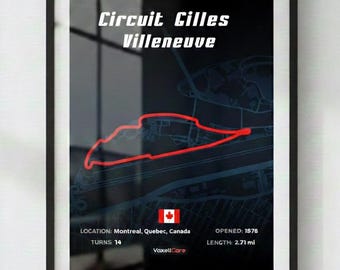 Gilles Villeneuve Circuit Poster | Formula 1 Race Track Art (Digital Download)