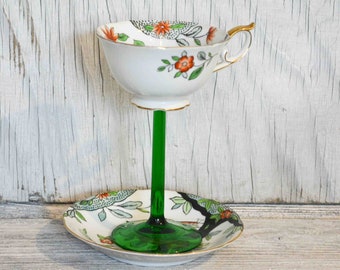 Tea cup wine glass, teacup wine glass, bridal shower gift, cocktail tea cup, unique wine gift, classy wine gifts, one of a kind