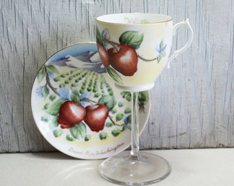 Teacup Wine Glass: Upcycled Vintage Cup with Stem