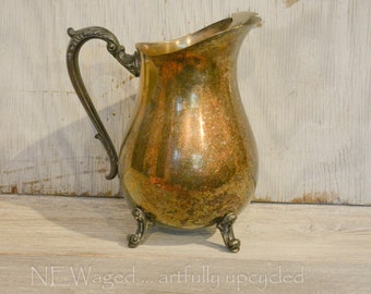 Vintage Silver Teapot: Tarnished Patina, Collectible Display