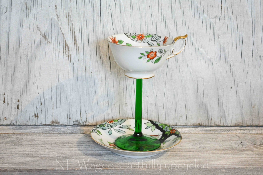 Tea Cup Wine Glass, Teacup Wine Glass, Bridal Shower Gift, Cocktail Tea Cup, Unique Wine Gift