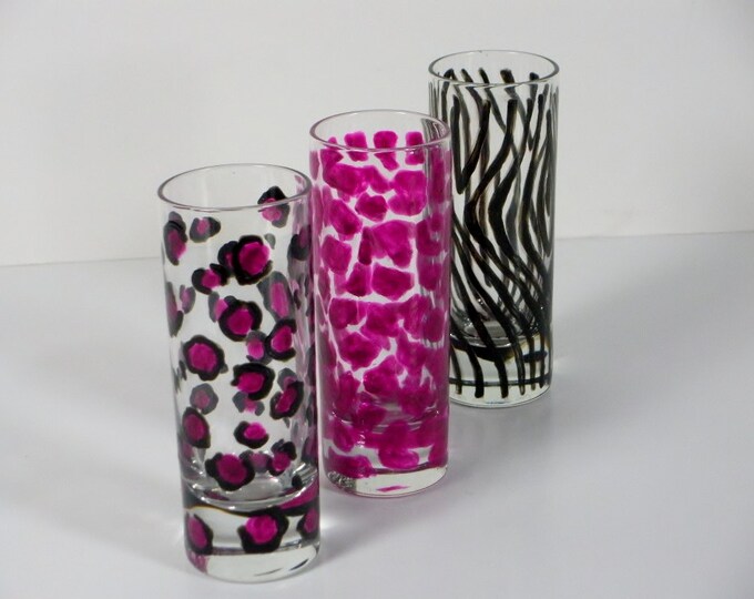 Super Fun Shot Glasses / Wedding Shot Glasses / Z E B R a G I Etsy