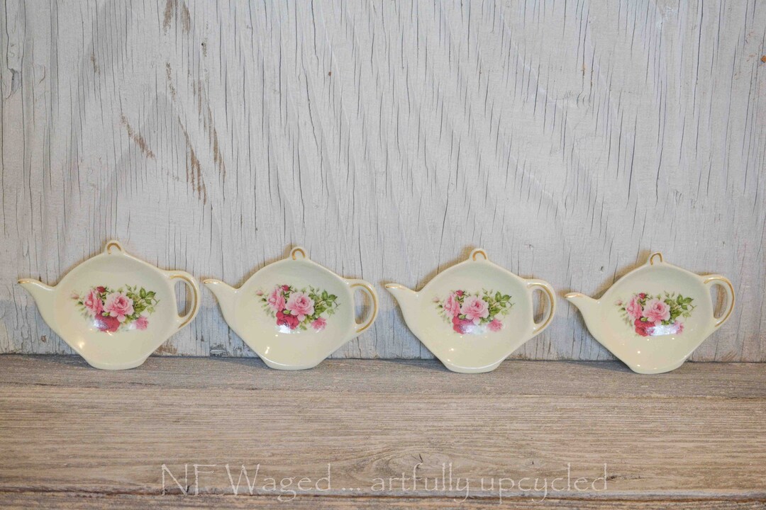 Vintage Tea Bag Holder, Set of 4, Formalities by Baum Bros, Cute Tea