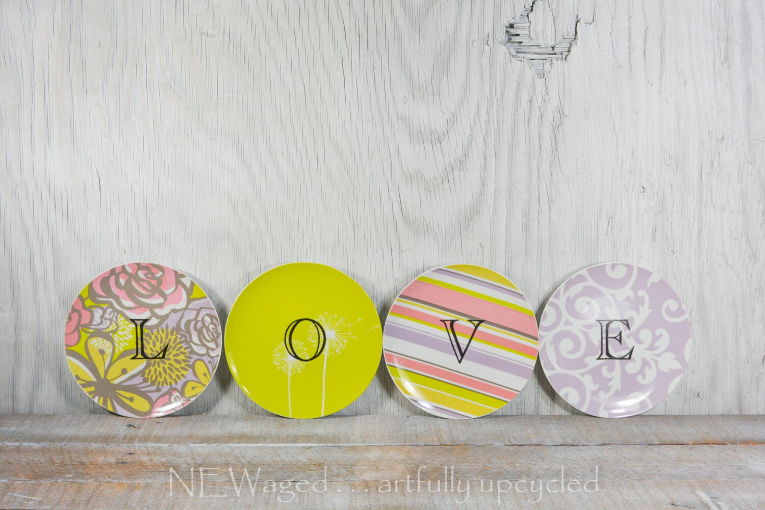 Decorative wall plates spell out the word LOVE wall hanging Etsy