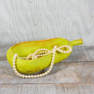 Shabby chic wood bowl, pear shaped, rustic home décor, jewelry holder, cute jewelry holder image 5