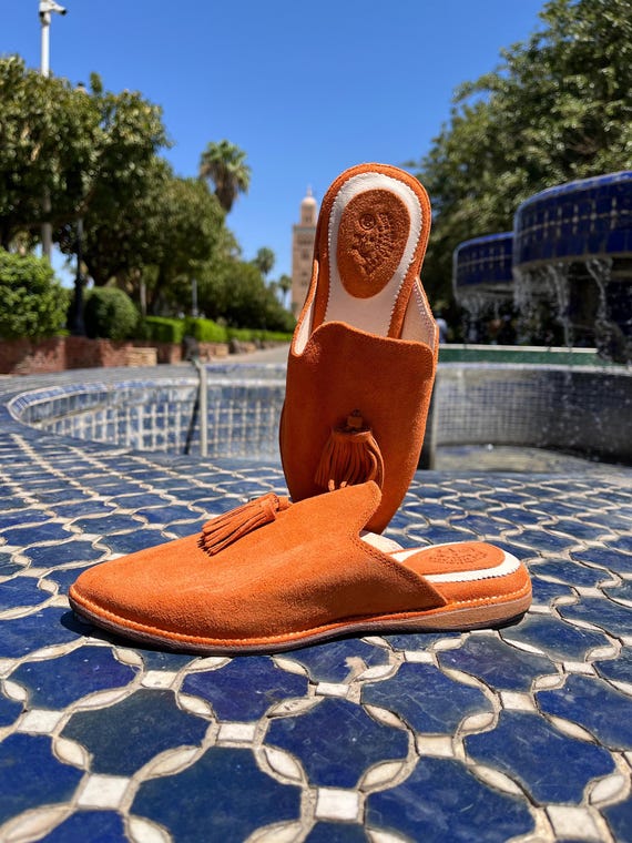 Handmade Moroccan Leather Mules: Velvet Comfort Slippers