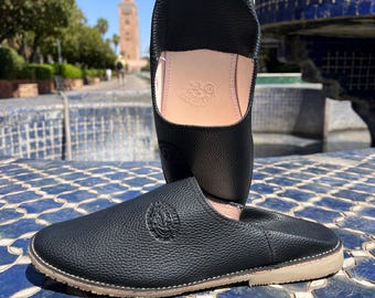 Marokkaanse leren babouche-pantoffels voor heren: comfortabele indoor-outdoorschoenen