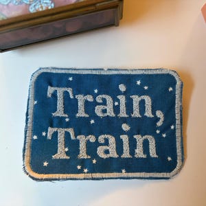 train, train //  handmade embroidered patch