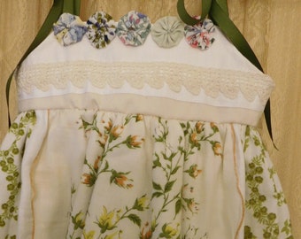 Vintage Linen Dress  size 3 - 9 months