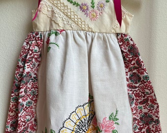 Vintage Linen Dress 14-22 months