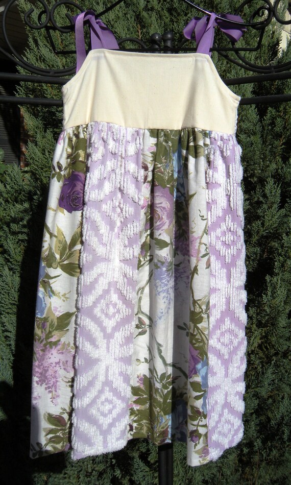 Vintage Linen Purple Themed Dress Size 6/7 | Etsy