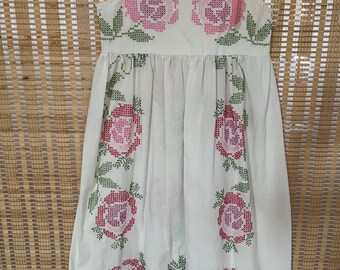 Vintage Linen Dress    size 6x/7