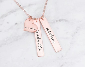 grandmother necklace personalized gold