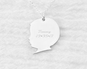 Silhouette Necklace • Baby Silhouette • Child Silhouette • Silhouette Jewelry