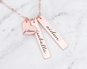 Mom Necklace, Kids Name Necklace, Personalized Necklace With Names