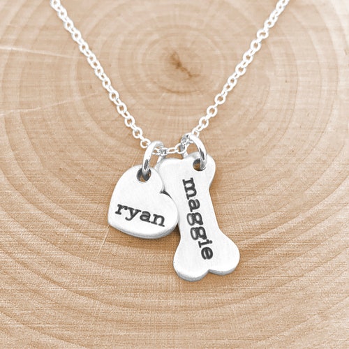 Dog Necklace Personalized Dog Bone 