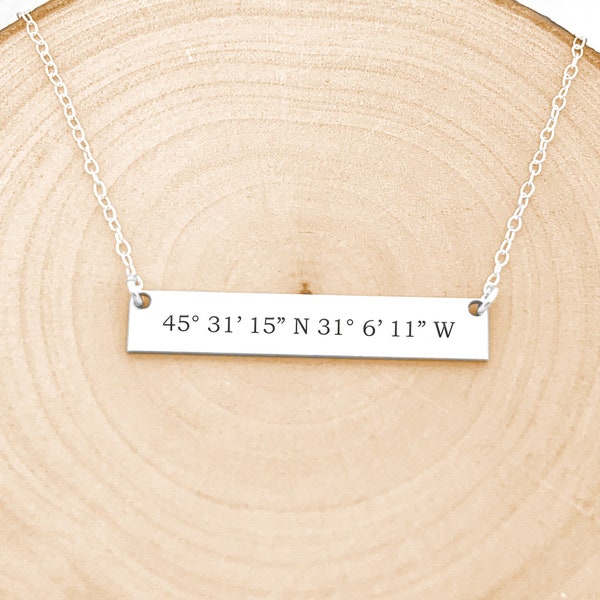 Latitude Longitude Necklace Etsy