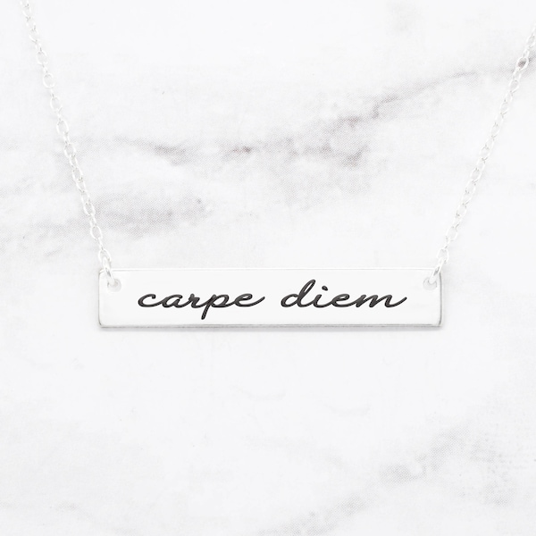 Carpe Diem Necklace, Seize The Day Jewelry, Motivation Necklace, Carpe Diem Jewelry, Inspirational Necklace