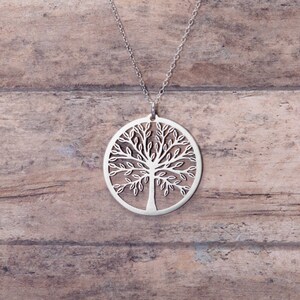 Family Tree Necklace, Tree Of Life Jewelry, Solid Sterling Silver, Exclusive GMJ Collection image 2