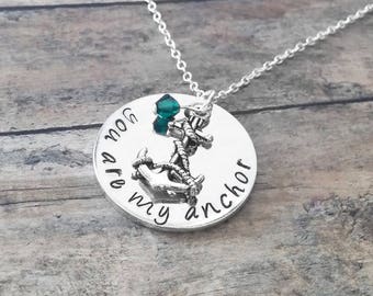 You Are My Anchor Necklace: Personalized Nautical Jewelry, Ocean Charm