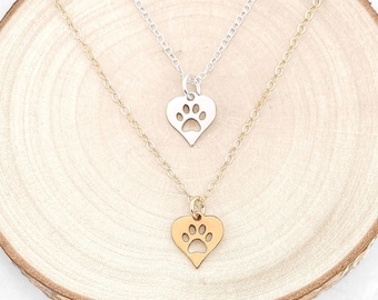 Tiny Paw Print Necklace • Dainty Paw Print Charm • Sterling Silver, Gold, or Rose Gold • Dog Lover Gift • Paw Print Necklace