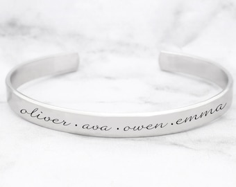 Custom Bracelet, Personalized Name Bracelet, Bracelet With Kids Names, Gift For Mom