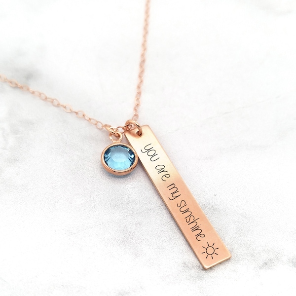 You Are My Sunshine Necklace • Birthstone Necklace • Mom Necklace • Gift For Mom